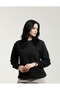 قماش ناعم من نوع Crew Neck للسيدات باللون الأسود - 2