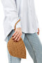 Women's Straw Hand Strap Portfolio Clutch Handbag - 5