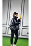 Büşra Ayhan Black Shiny Coat/Raincoat - 2