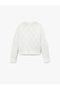 Buttoned V-Neck Long Sleeve Glittering Argyle Knitwear Plush Cardigan - 5