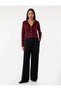Gold Button Detailed Long Sleeve Crew Neck Knitwear Cardigan with Pockets - 2