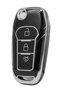 Ford Focus 4 Ecosport Fiesta Puma Ranger Mondeo Kuga 3 Button Nano Key Case Cover Sustalı Black-Silver - 3