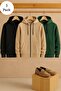 Men's Casual Zippered Hooded 3-Piece Sweatshirt