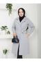 Women's 110 cm Length Unlined Cashmere Coat with Pocket and Belt Details - 6