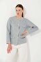 HatunAtila Crocheted Four-Pocket Look Cashmere Jacket 7867 Ice Blue - 7