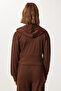 Hooded Zipper-Front Knit Set LCI0049 BROWN - 8