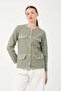 Hatunatila Crochet Four-Pocket Look Cashmere Jacket 7867 Green - 5