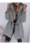 Plus Size Longline Zip-Up Hooded Jacket