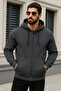 Men's Casual Zippered Hooded 3-Piece Sweatshirt - 4