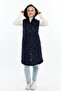 Women's Long Quilted Puffer Vest with Snap Detail - 4