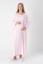 Women's Special Lace Detailed Design Winter Maternity Nightgown Dressing Gown Set of 2