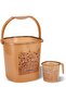 Plastic Bucket and Matching Mug, Multicolor, 18 L