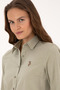 Women's Light Khaki Long Sleeve Basic Shirt 50308043-Vr183 - 2