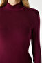 Women's Feel Lux Touch Mock Neck Plum Long Sleeve Soft Blouse - 5