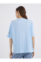Relaxed Fit Blue T-Shirt with Patch Detail - 5