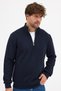 Men's Navy Blue Standard Fit Regular Cut Cotton Half Zipper Stand Collar Cotton Sweatshirt - 2