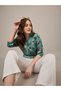 Floral Print Satin Crop Shirt - 2
