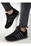 Men's Black Smoked Striped Casual Comfortable Soft Sole Comfortable Sneaker Sports Shoes - 4