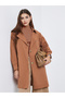 Rust Longline Buttoned Trench Coat