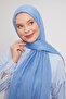 Blue pleated cotton shawl - 2