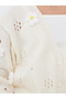 Girls Off White Flower Knit Cardigan - 3