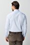 Blue Slim Fit Classic Collar Plain Long Sleeve Pocketless 100% Cotton Non Iron Iron-Free Shirt - 5