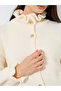 Cream Ruffled High Neck Knit Cardigan - 4