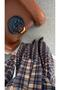 Blue Plaid Dress with Bow Collar - 3