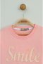 Salmon Pink'Smile' Embroidered Girls' Tracksuit Set - 3