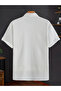 Men White Plain Spread Collar Shirt - 2