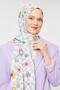 Mould Green Floral Pattern Mono Crepe Shawl