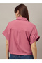 Pink Boxy Fit Shirt with Patch Pocket - 2