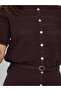 Brown Knit Top with Belt - 4