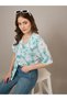 Green Floral Print Longline Shirt - 2