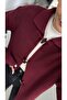 Premium Series Corded Buttoned Salon Knit Burgundy Cardigan - 2