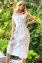White Madonna Collar Embroidered Lined Woven Dress Alc-X12413 - 3
