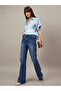 Blue Tie-Dye Print Relaxed Fit Top