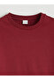 Burgundy Crew Neck Basic Girls' T-Shirt - 2