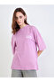 Purple Oversized Slogan Print Acid Wash T-Shirt - 3