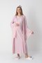 Women's Flounce Sleeve Cotton Lace Detailed Maternity Nightgown-Dressing Gown Set of 2