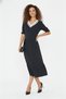 Women's Short Sleeve Knitwear V-Neck Wool Viscose Midi Length Dress - 7