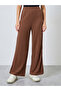 Brown Textured Cable Knit Straight Leg Joggers - 2