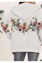 Flower Printed Kangaroo Pocket Long Sleeve Zipper Hoodie Sweatshirt - 3