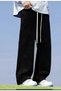 Black Elastic Men's Baggy Jeans with Tie-Up Waist, Relaxed Fit, Wide Leg, Model 5006 - 2