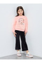 Black Plain Corduroy Flared Leggings