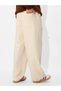 Cream Relaxed Fit Korean Joggers - 4