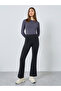 Women Black Solid Plain Flared Leggings