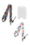 Paw Pattern Neck Lanyard Badge Holder + Double-Sided Card Holder Set of 3