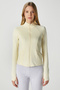 Jogging Fitted Yellow Sports Jacket / Cardigan with Pockets and Finger Loops - 2