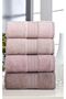 4 Pieces 100% Cotton 50 X 90cm Pink Bath Towel Set Bathroom Hand Face Towels - 3